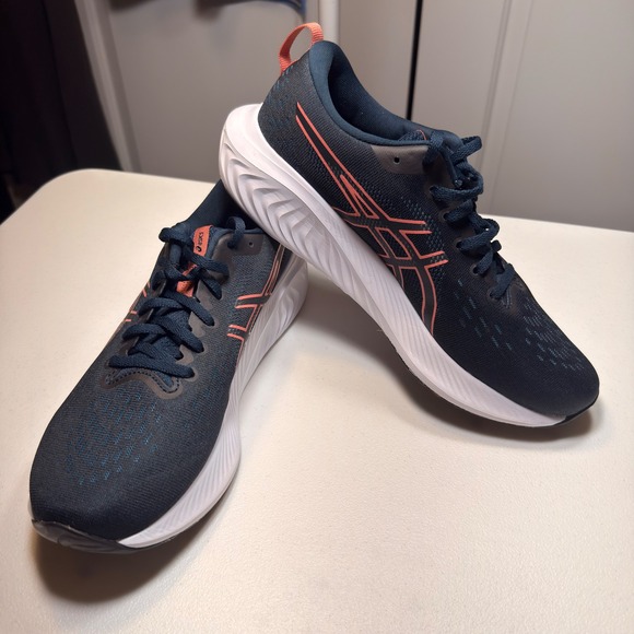 Asics Shoes - Asics Gel-Excite 10 Womens Navy Salmon Pink Running Shoes 1012B418 9.5